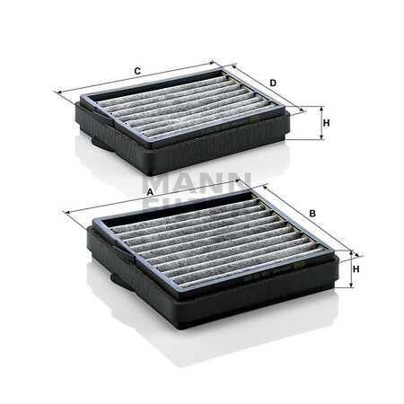 Mann-Filter 03-04 M-Benz C230/05-05 C230 Kompressor Cabin Filter, Cuk20000-2 CUK20000-2